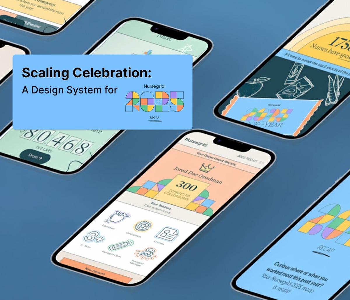 Nursegrid Recap screens built on the design system