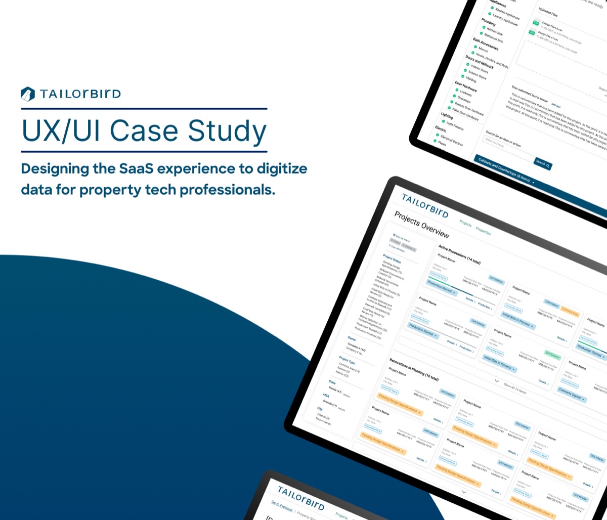 Tailorbird product dashboard